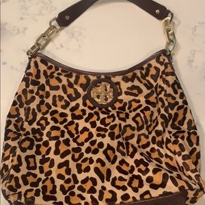 Tory Burch leopard cowhide shoulder bag